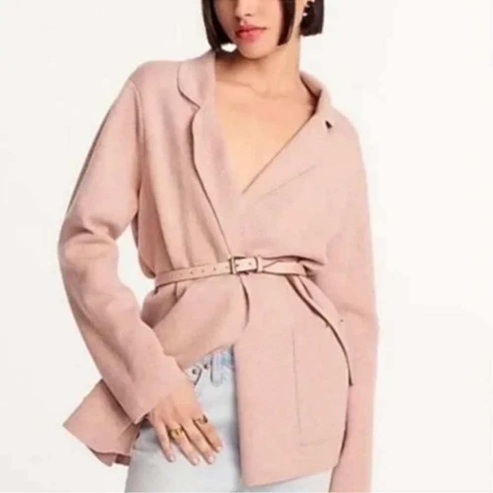 J. Crew Pink Belted Blazer